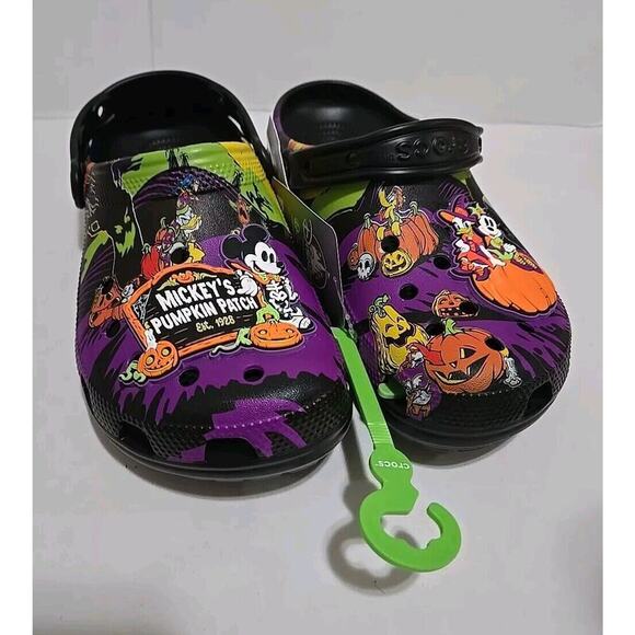 Disney Parks Halloween 2024 Mickey’s Pumpkin Patch Adult Clogs Crocs Size M8/W10 - Picture 1 of 7